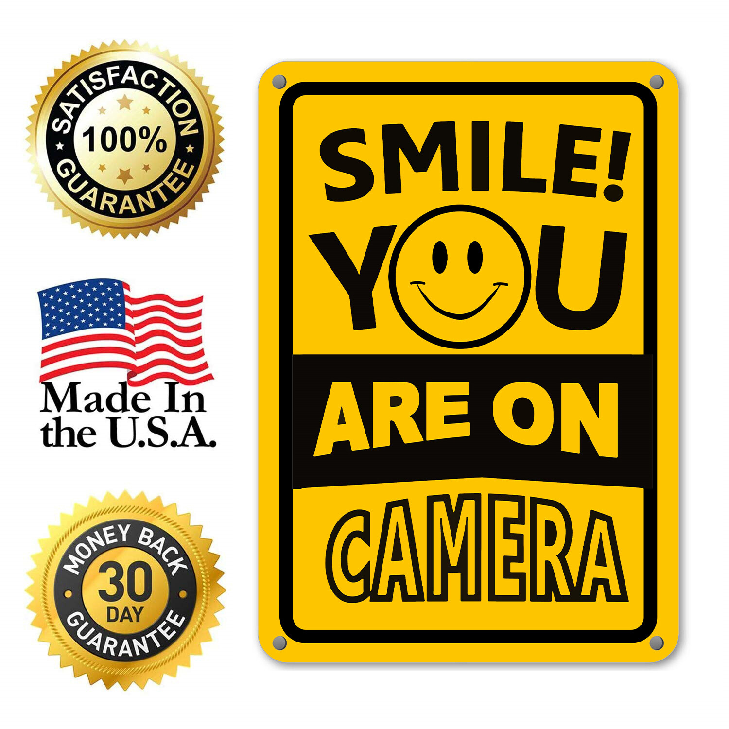 Smile You’re On Camera Sign Home Security Waterproof UV protected CCTV Signs NEW