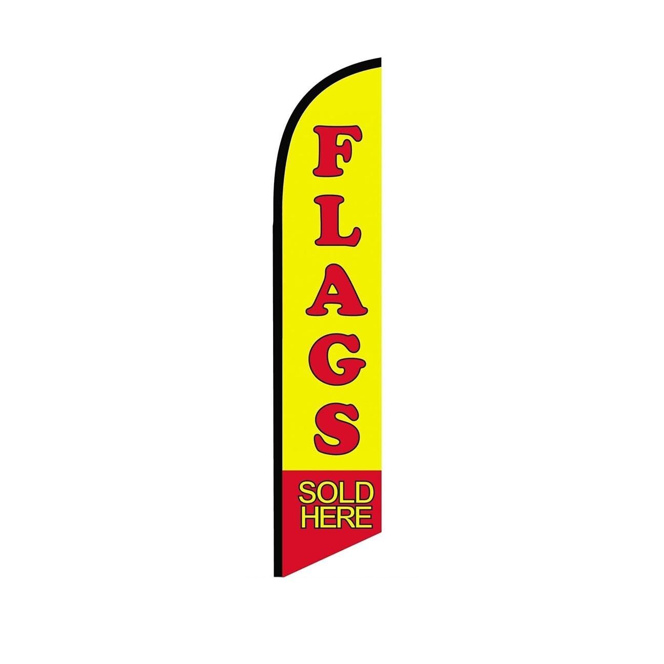 Flags Sold Here Yellow Swooper Flutter Feather Flag | 3ft W x 11.5ft Tall