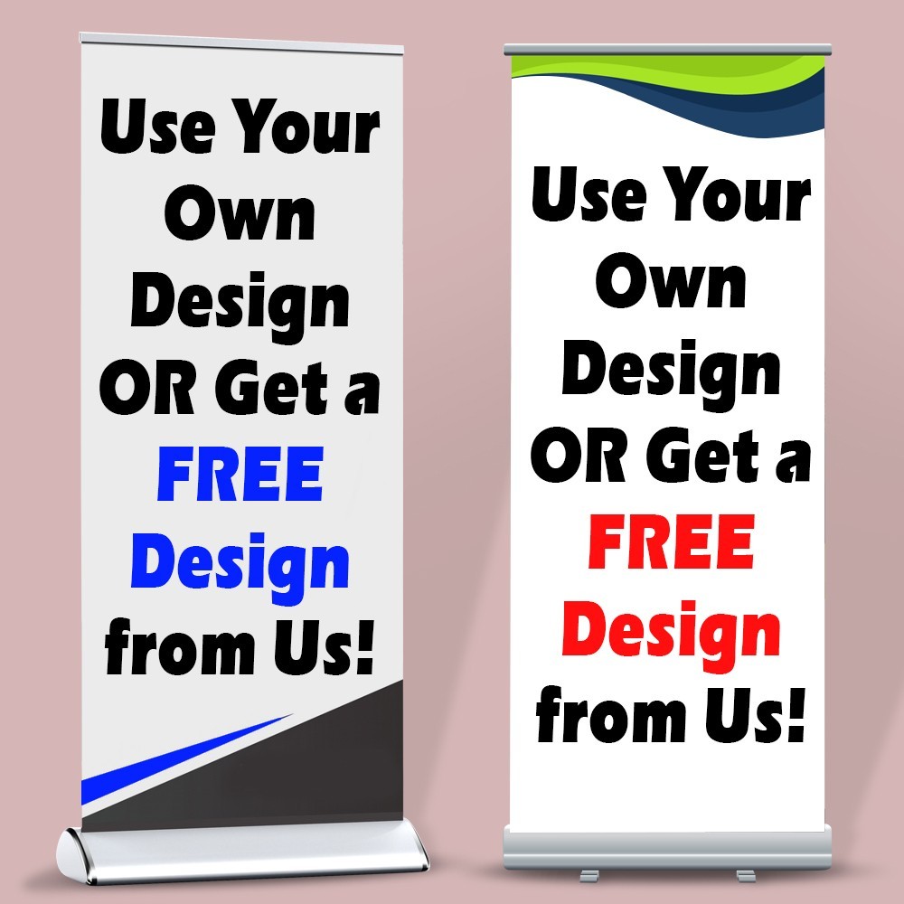 Premium Custom Retractable Banner 33″x81″ with stand For Events – FREE DESIGN