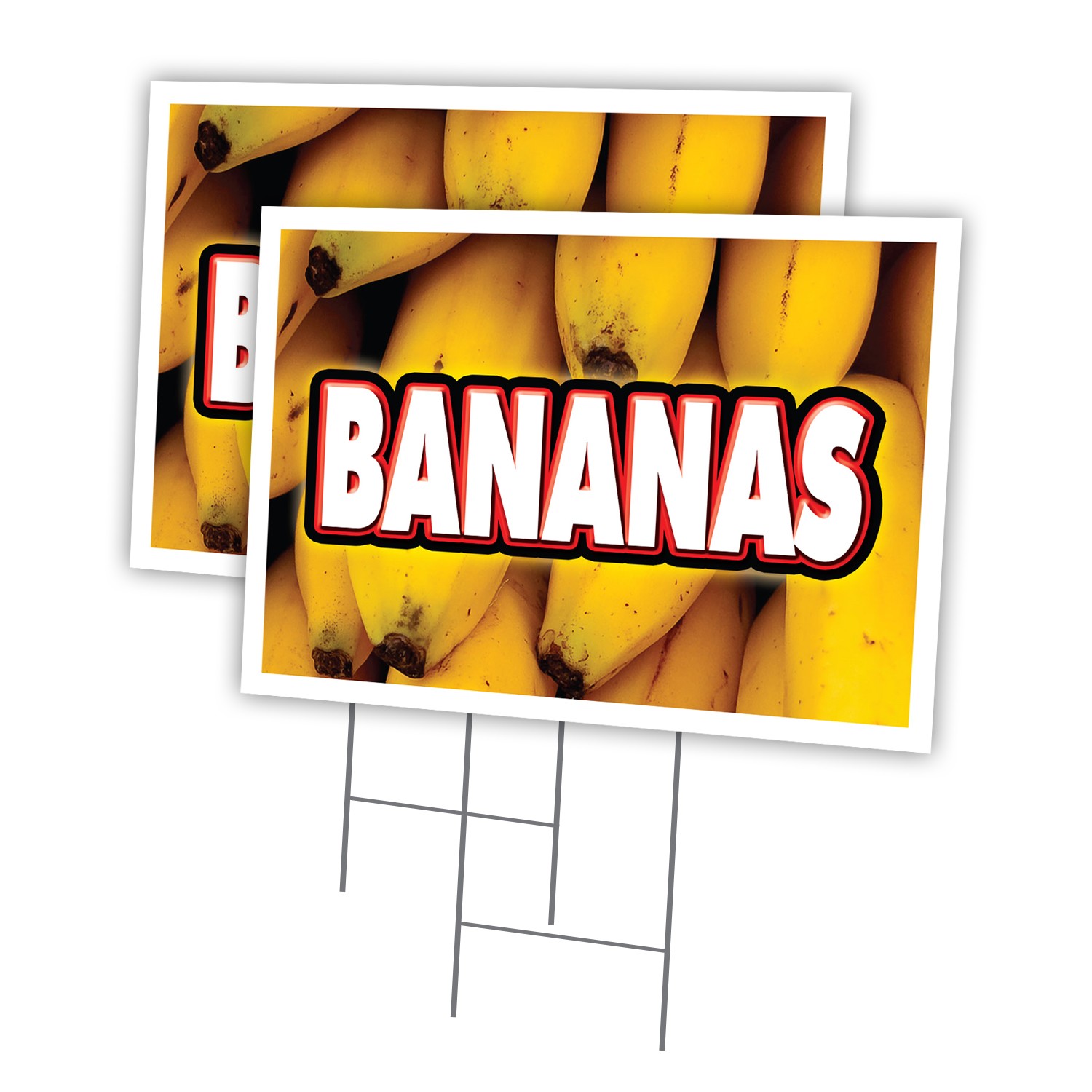 Bananas Multi-Pack of Yard Signs & Stake outdoor plastic coroplast window