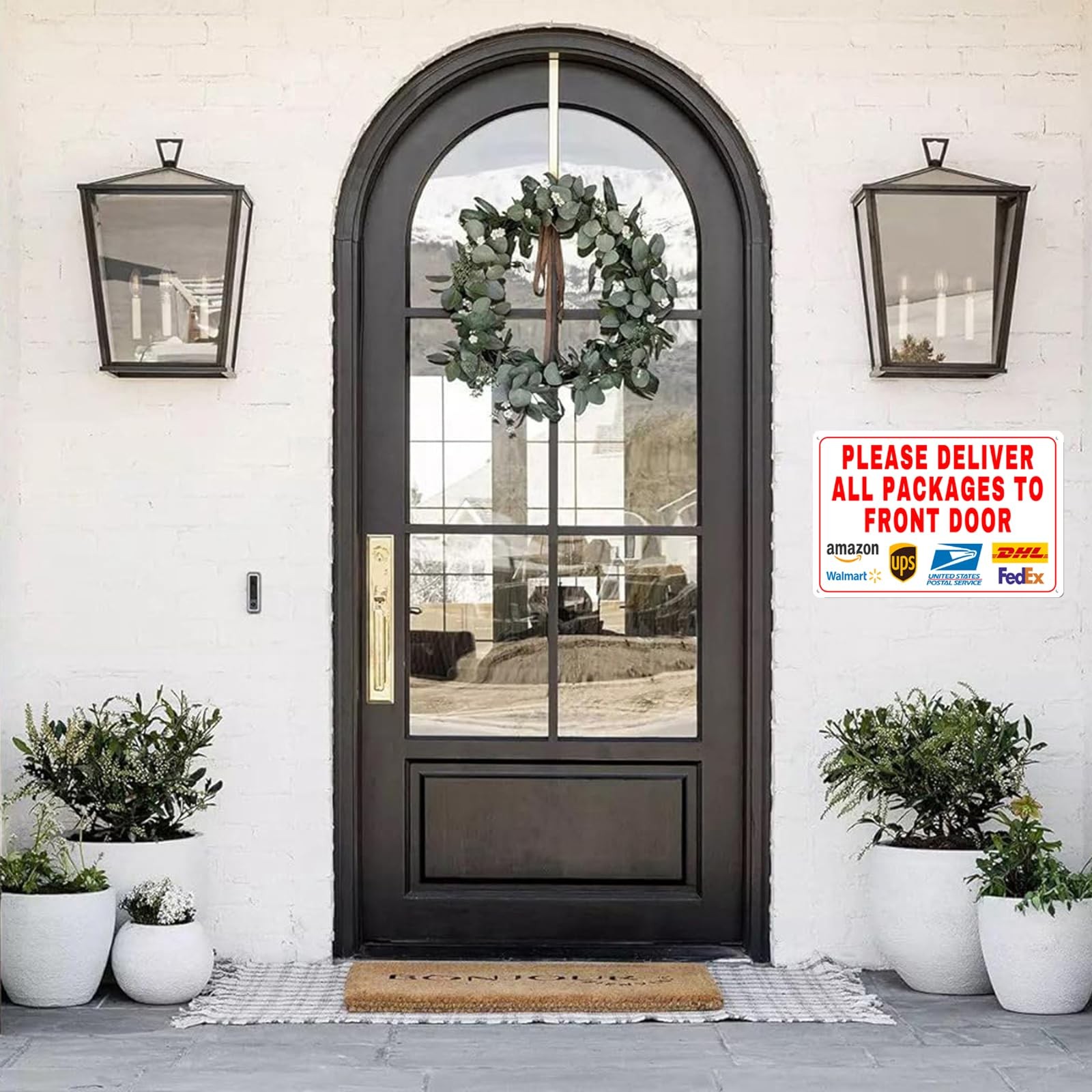 Please Deliver All Packages To Front Door Metal Sign 12×18 Inch Instructions