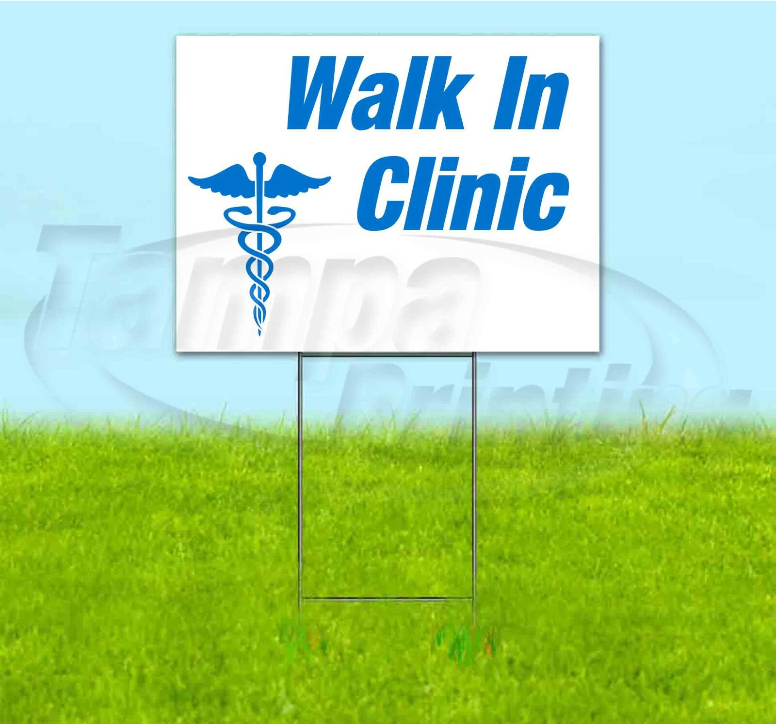 WALK-IN CLINIC 18×24 Yard Sign WITH STAKE Corrugated Bandit USA BUSINESS MEDICAL