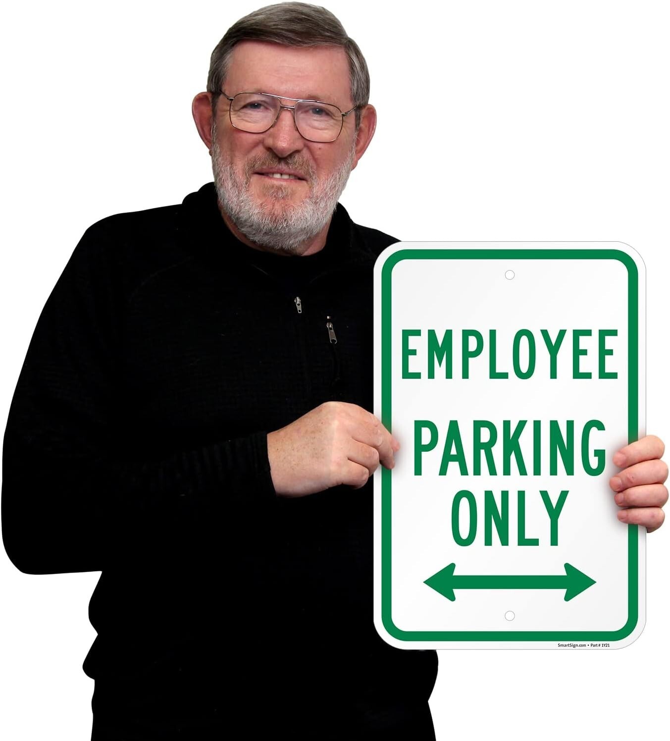 SmartSign Employee Parking Only Sign with Bidirectional Arrow 12″ x 18″ Aluminum