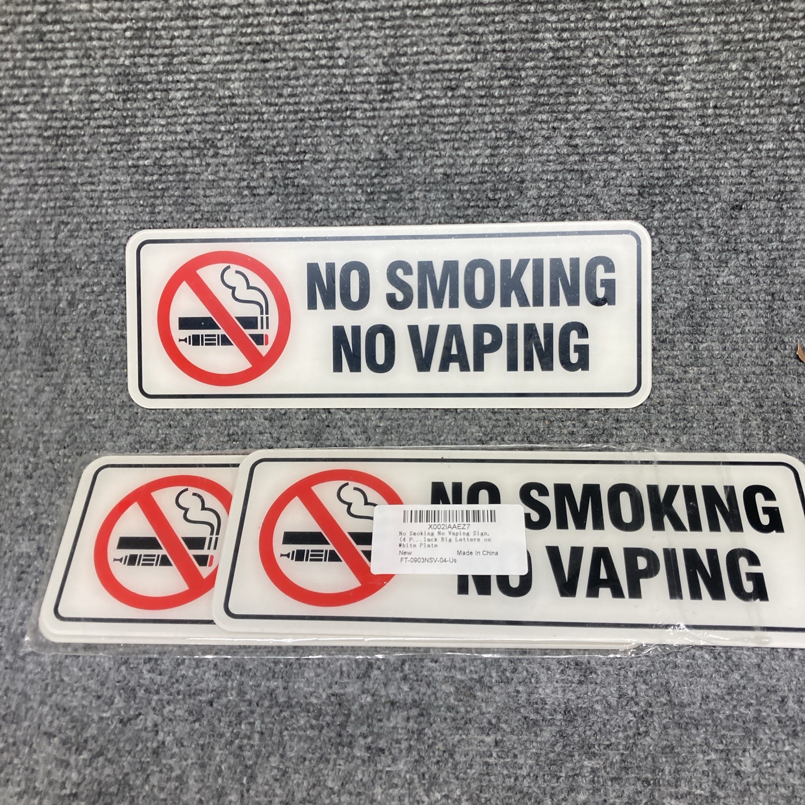 Brand New No Smoking No Vaping Indoor/Outdoor Wall Sign 3″x9″ 4 Pack Unbranded
