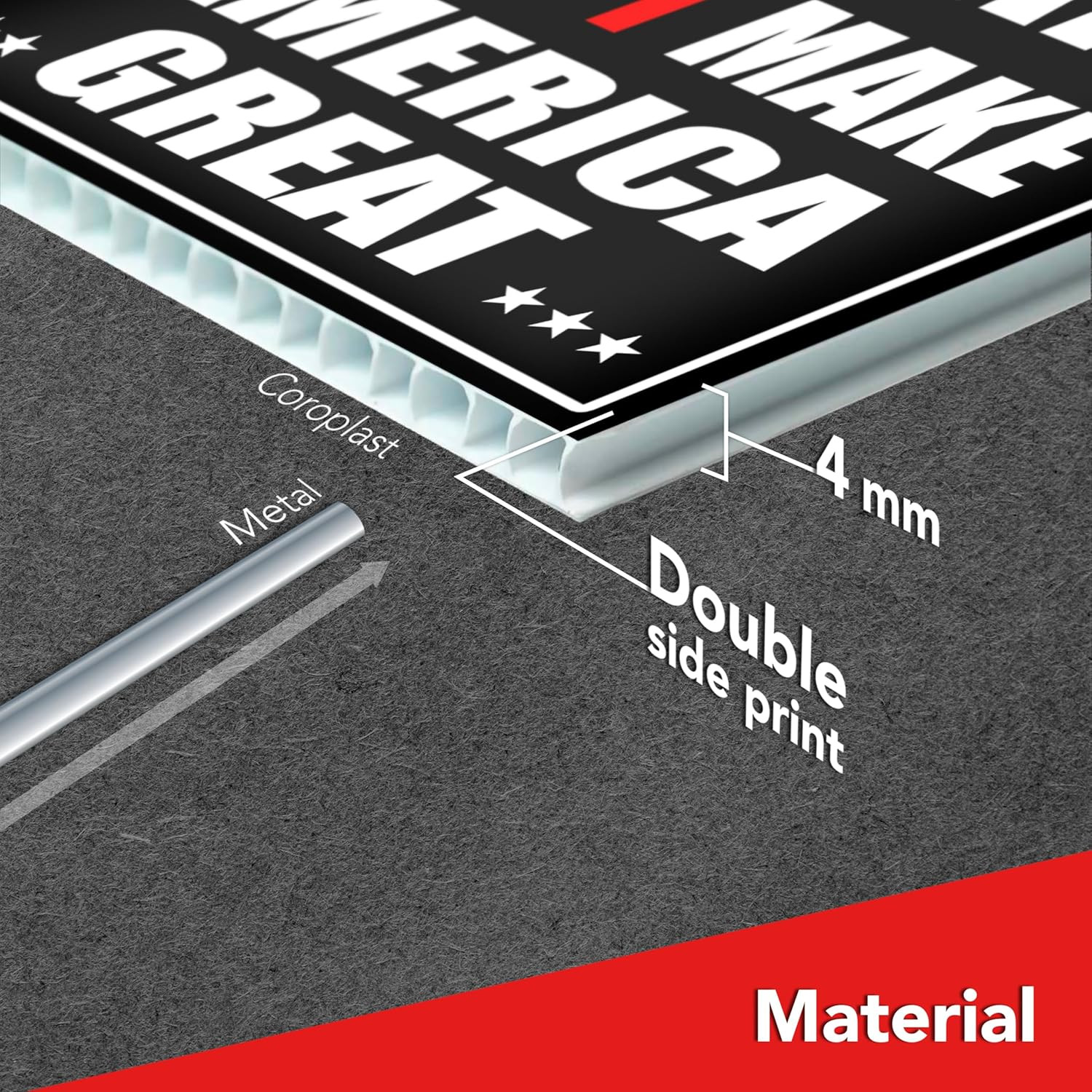 Anti Trump Yard Signs – 16X12 DS Coroplast Hate Will Not Make America Great Sign