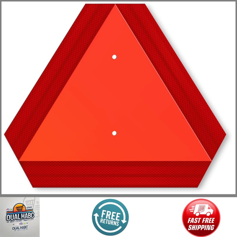 Aluminum Slow Moving Vehicle Sign 14×16 Diamond Reflective for Tractor UTV Safet