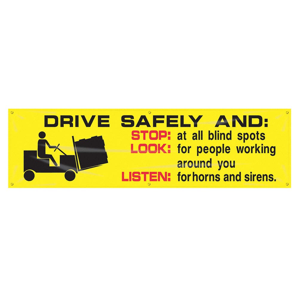 ACCUFORM MBR830 Safety Banner,28in x 96in,Poly Sheeting 31A728