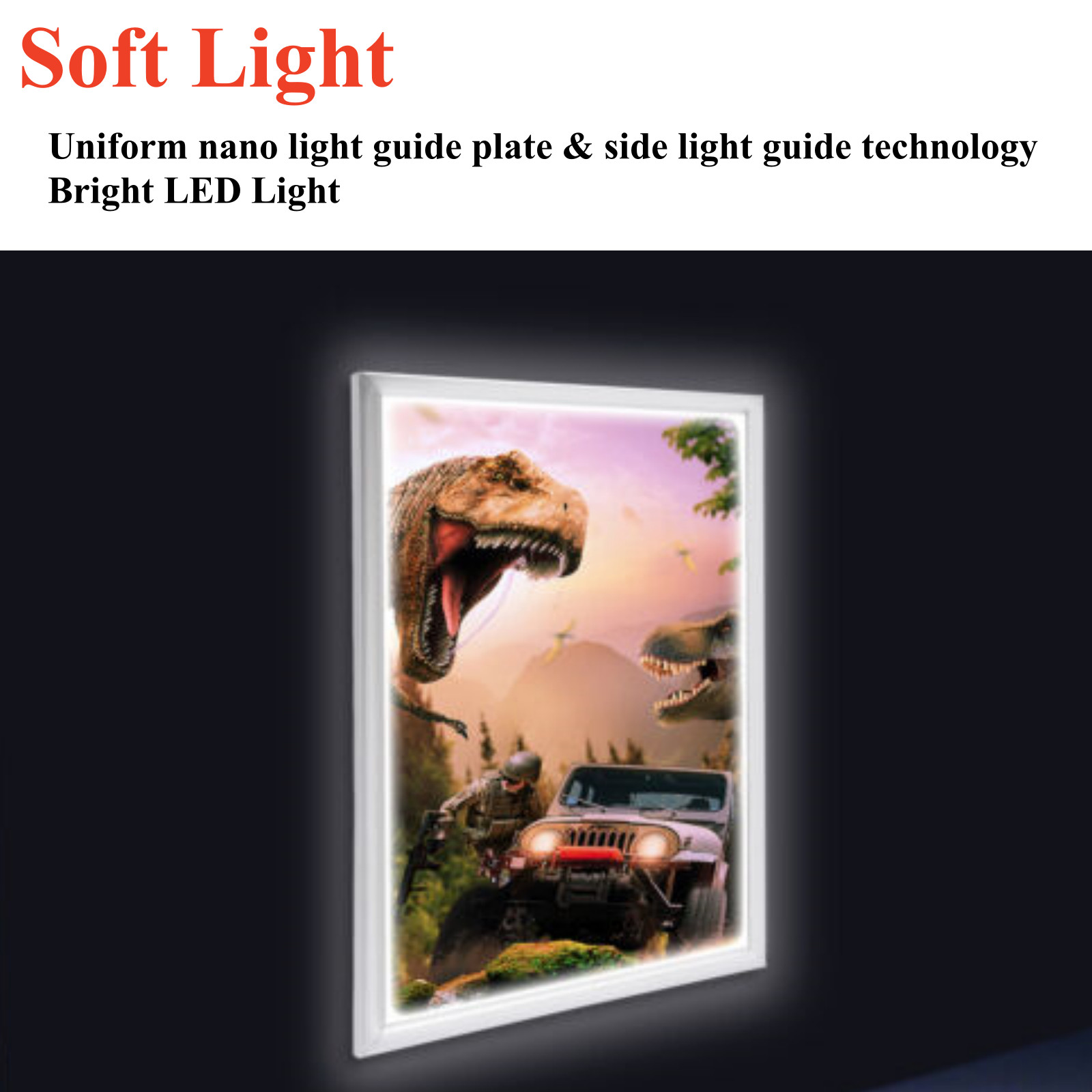 18×24″ LED Backlit Movie Poster Art Picture Frame Light Box Advertising Display