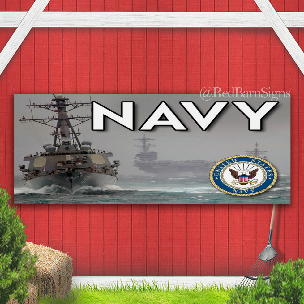 NAVY Indoor Outdoor Banner Sign with grommets