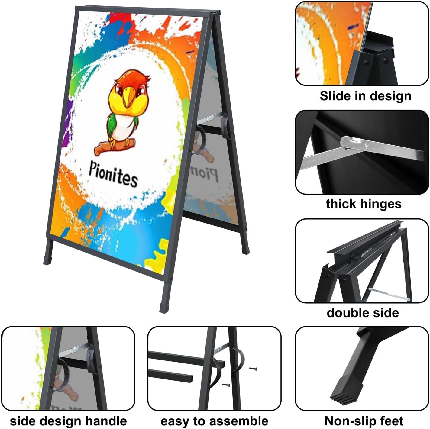 Heavy Duty 24×36 A-Frame Sidewalk Sign – Weather-Resistant Double-Sided Display