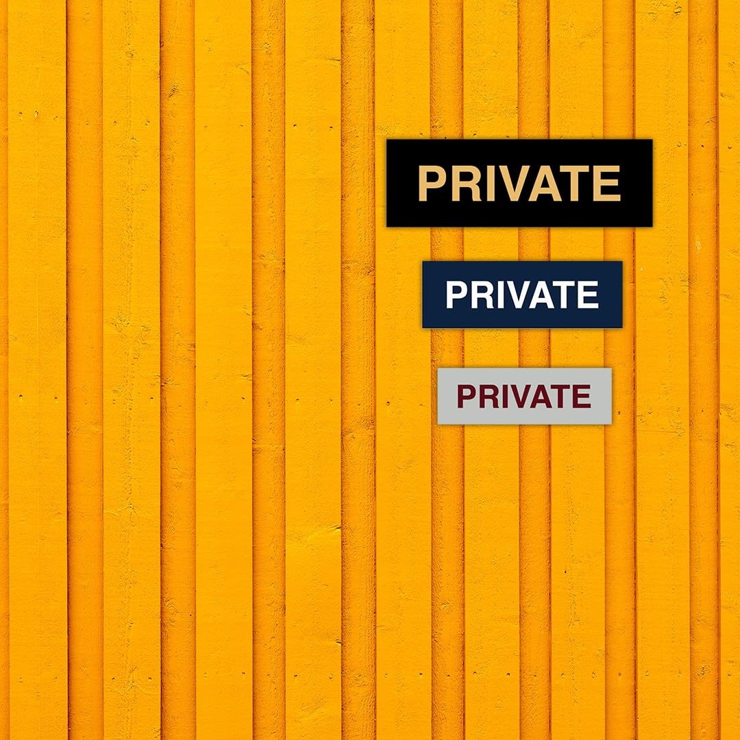 1 PCS Small Basic Private Sign Brushed Gold Office Business Door Plaque Marker