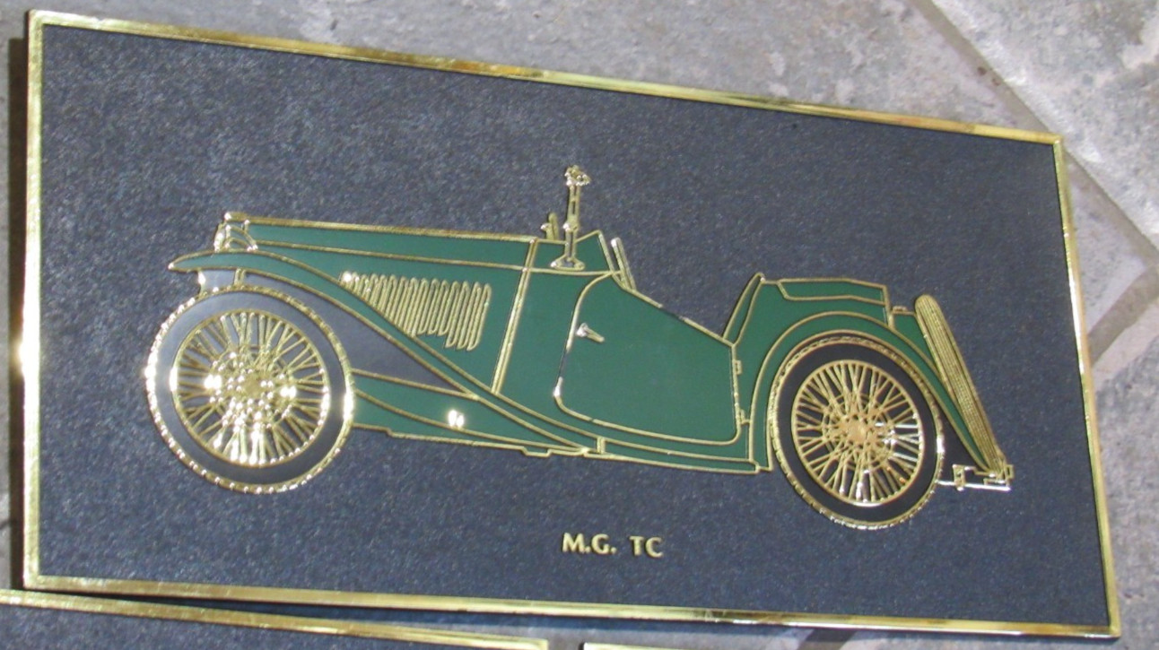 MG car models KCS Industries Inc. Milwaukee 4 plastic sign LOT 5.5″ by 11″ rare