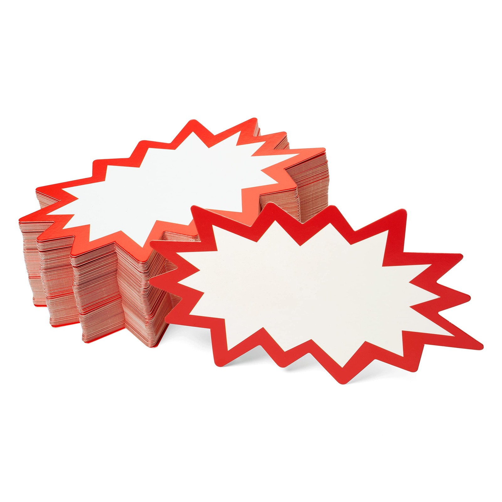 Starburst Price Tags 3X5 Inch White 100Pcs | Eye Catching Blank Sale Signs for