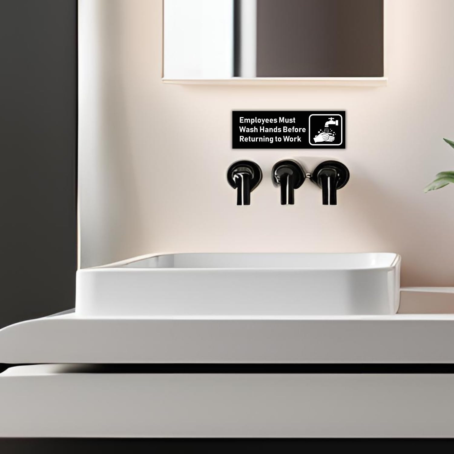5 Pack Employees Must Wash Hands before Returning to Work Sign 9 X 3 Inches 1…