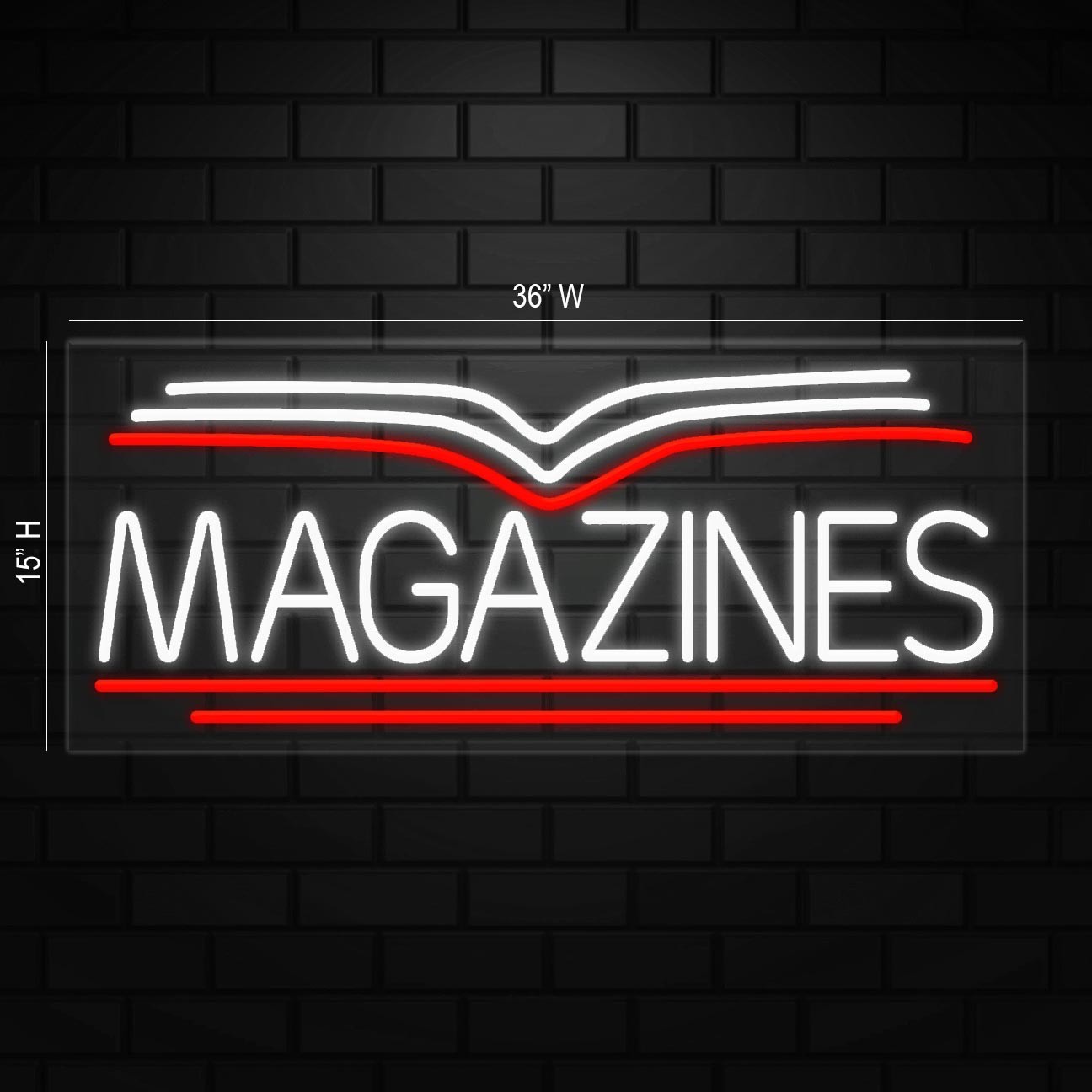 Magazines Neon Sign for Retail Displays | LED Flex Neon | 32″W x 13″H x 1″D