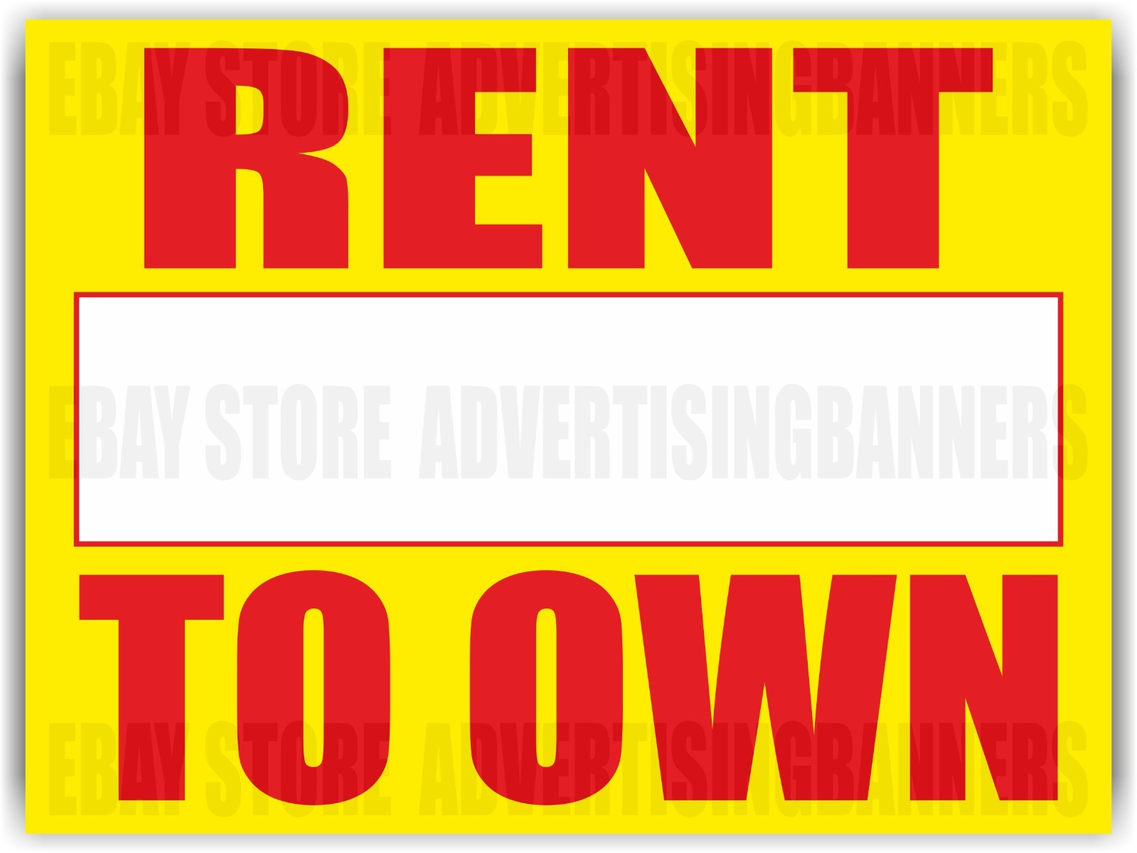 RENT TO OWN Yard Sign with H-Stakes Apartment Room Space Home Custom Phone