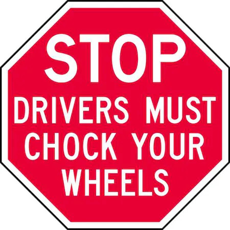 Lyle St-016-6Ha Reflective Chock Wheels Stop Sign, 6 In H, 6 In W, Octagon,