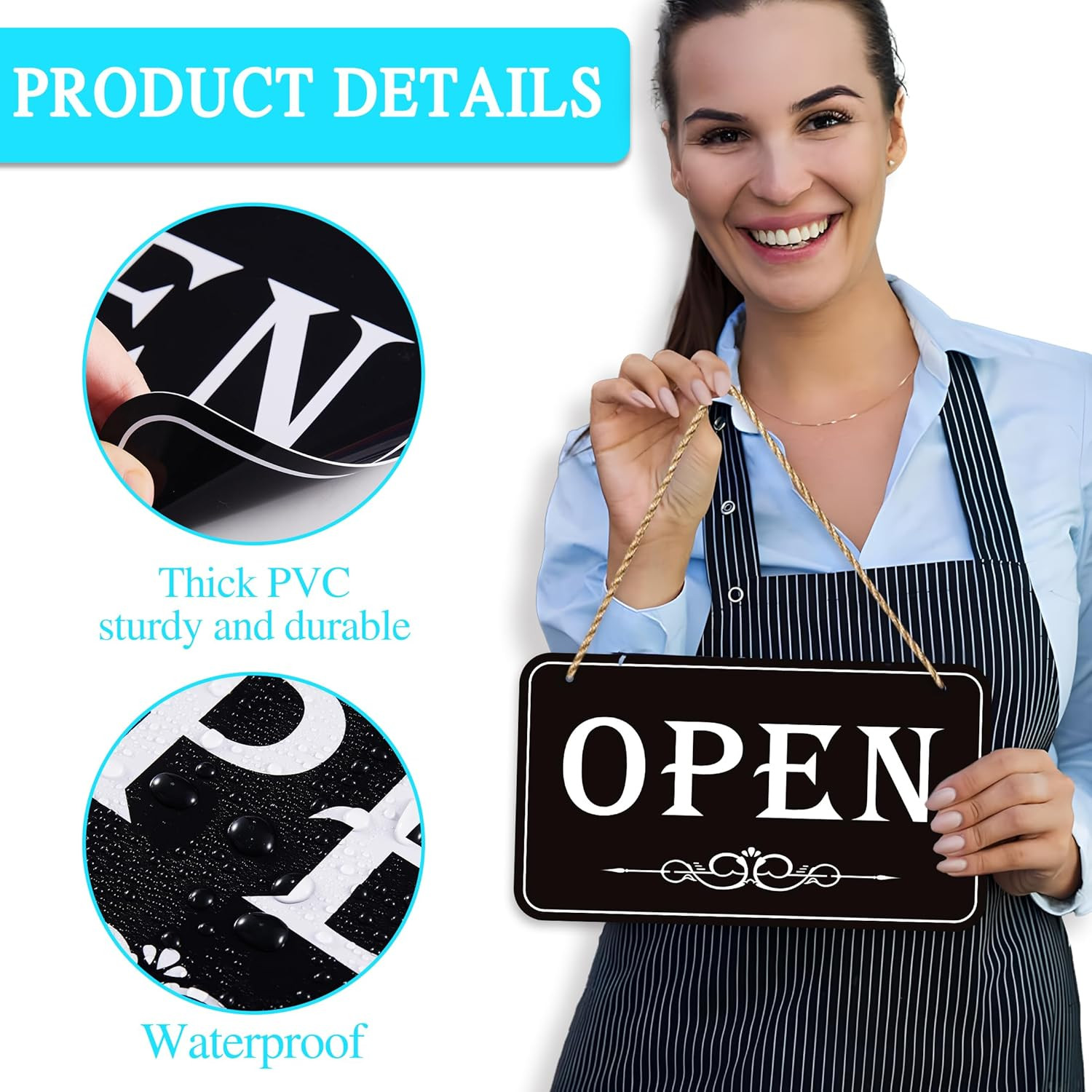 Open Closed Signs for Business, 12X6.7 Waterproof Double Sided Come in or Closed