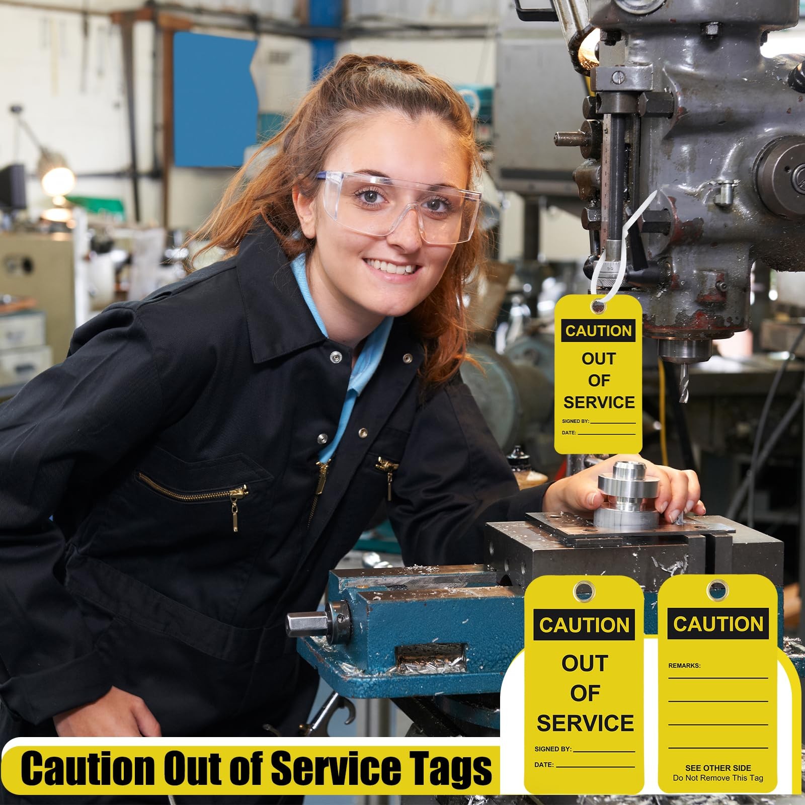 30 Pcs Caution Out of Tags – 5.5 x 3 Inches Yellow Caution Safety Signs with …