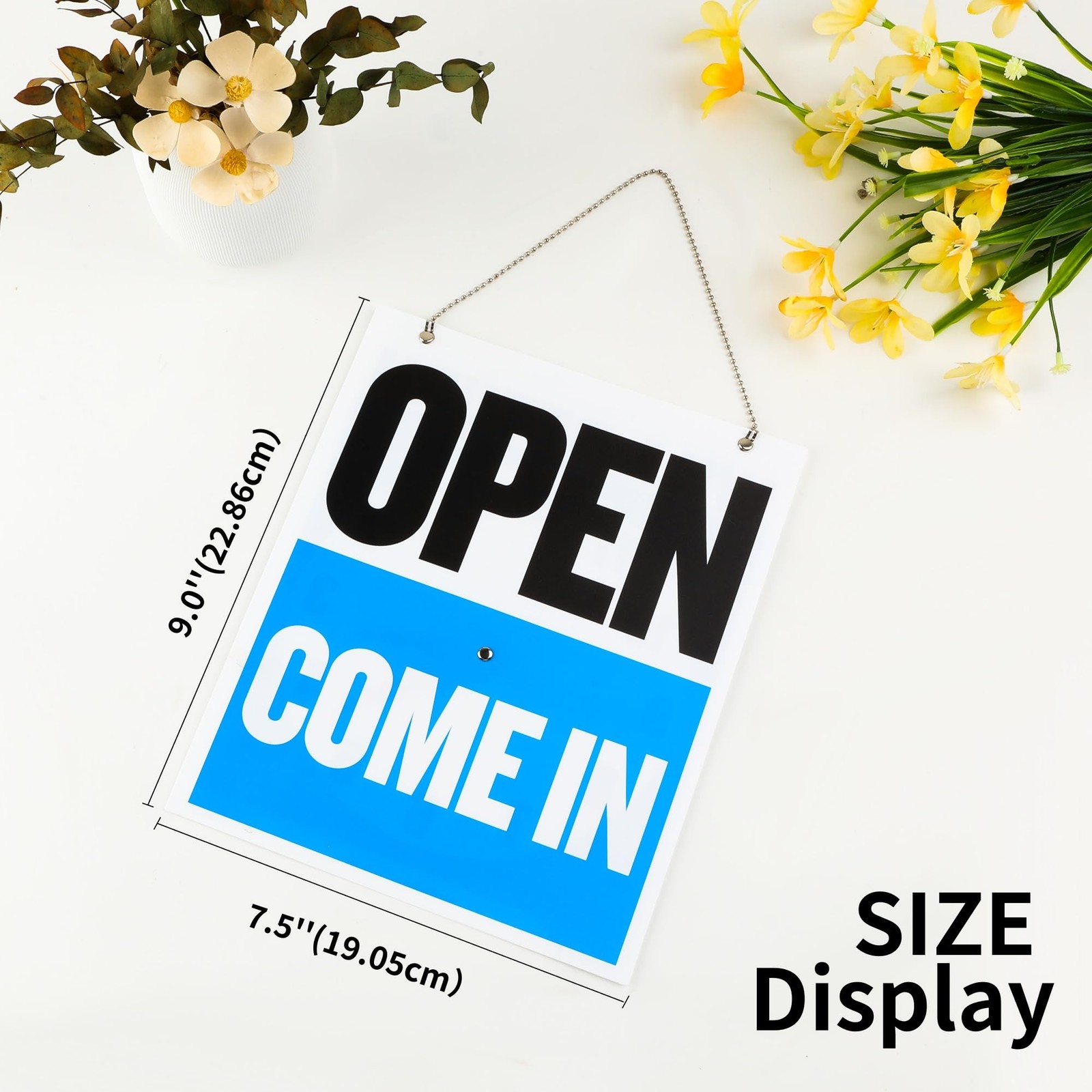BAZIC Products Will Return/Open Clock Sign, 7.5 x 9 1-Pack,