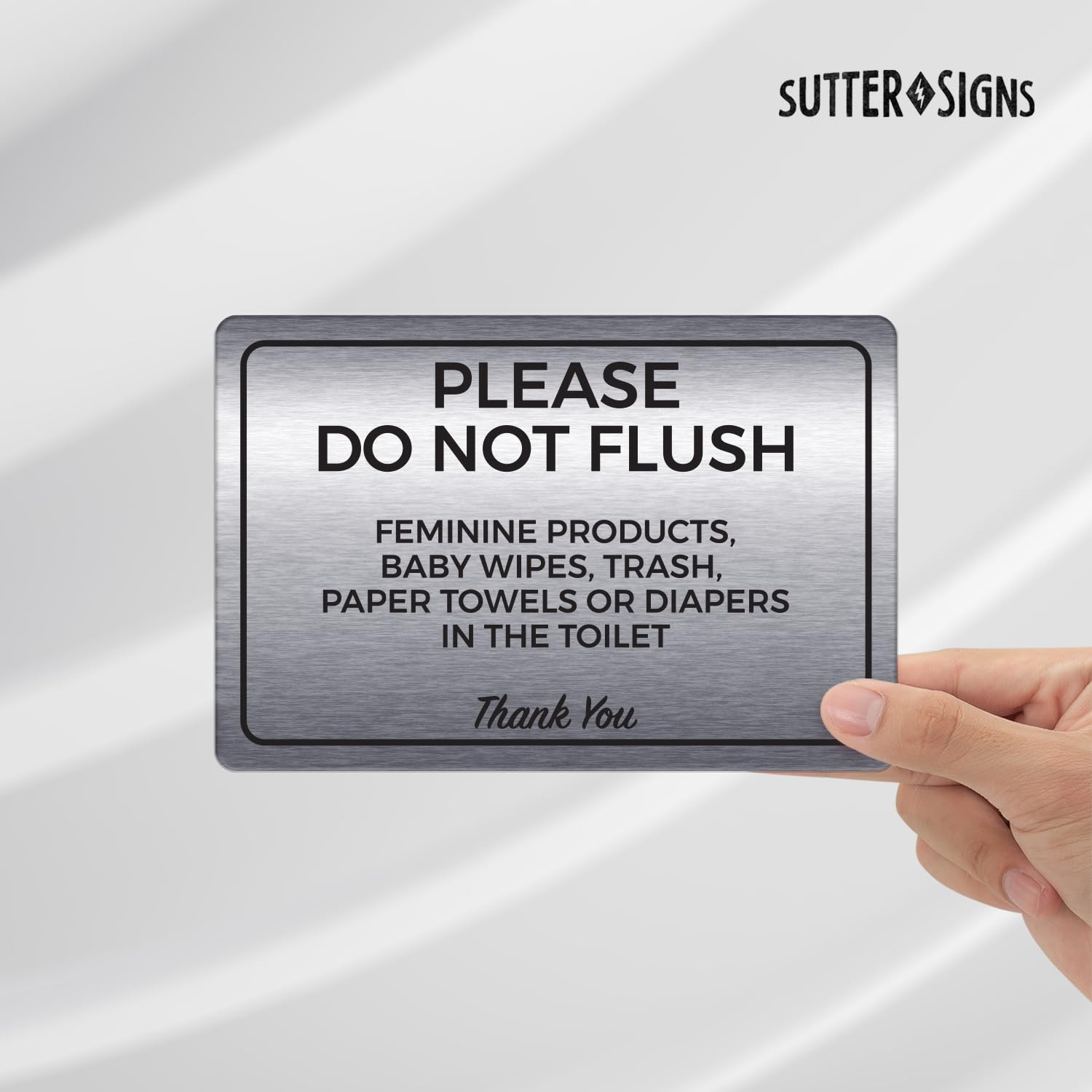 Please Do Not Flush Feminine Products Sign Durable ABS Plastic 4×6 Inch