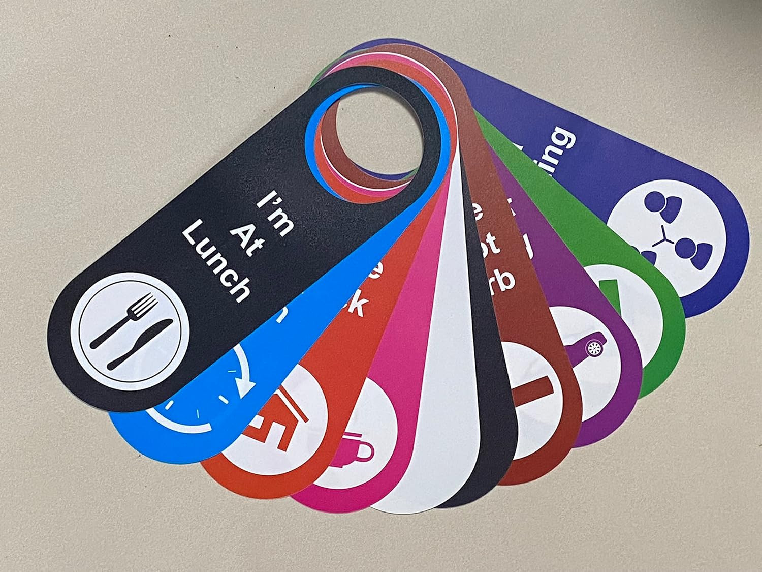 10 PCS 10.5×3.5” Door Hanger Tags Sign Office Work in a Meeting Do Not Disturb