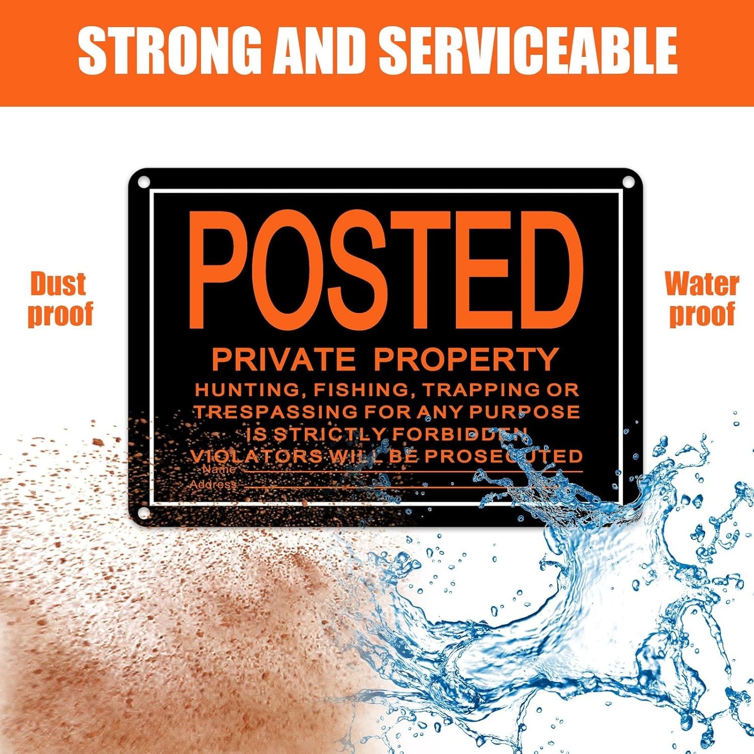 8 Pcs Posted No Trespassing Signs Private Property 10 X 7 Inch Metal No Hunting