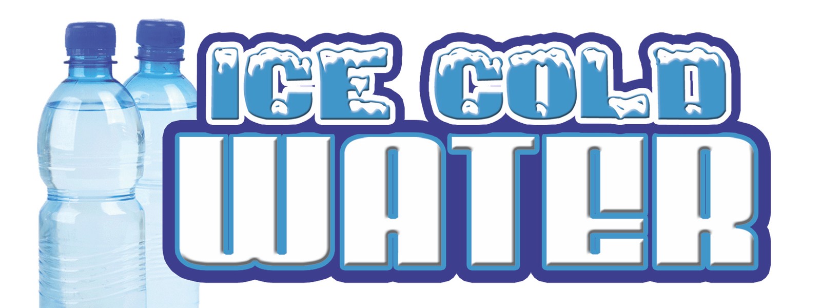 ICE COLD WATER Concession Decal bottled menu sign cart trailer sticker