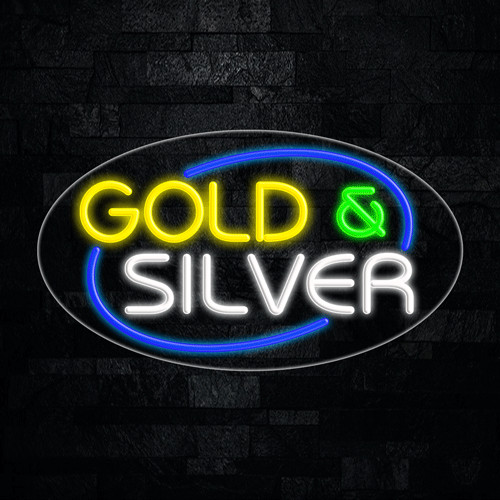 Gold & Silver LED Neon Sign 28″L x 16″H #34590