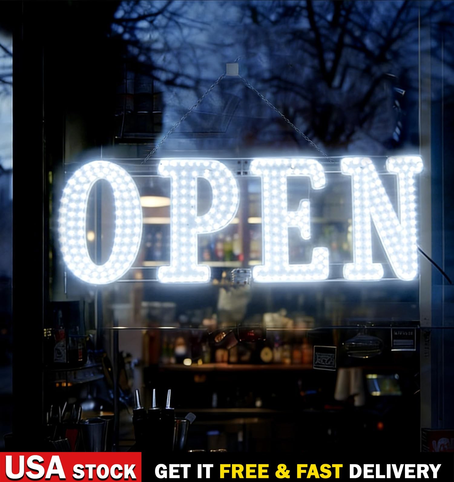 Open Sign for Business 30″x10″ LED Neon Light with Remote Control Restaurant Bar