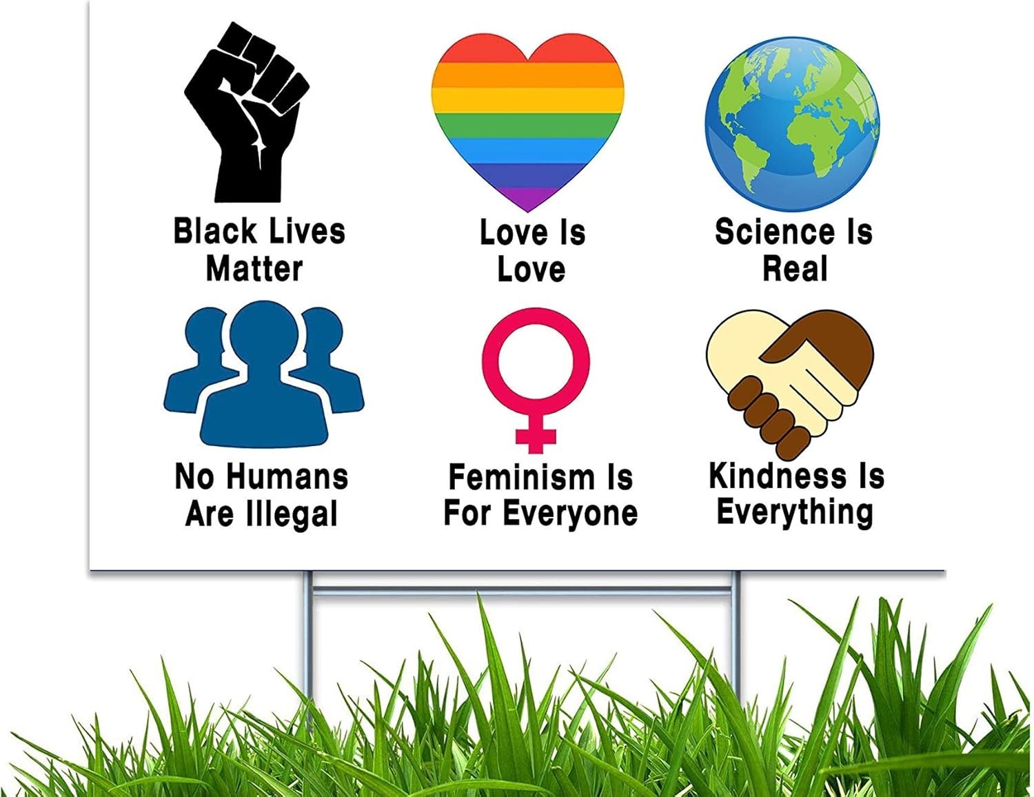 Weatherproof Patio Yard Sign – 18×12, Promoting Love and Kindness Outdoors
