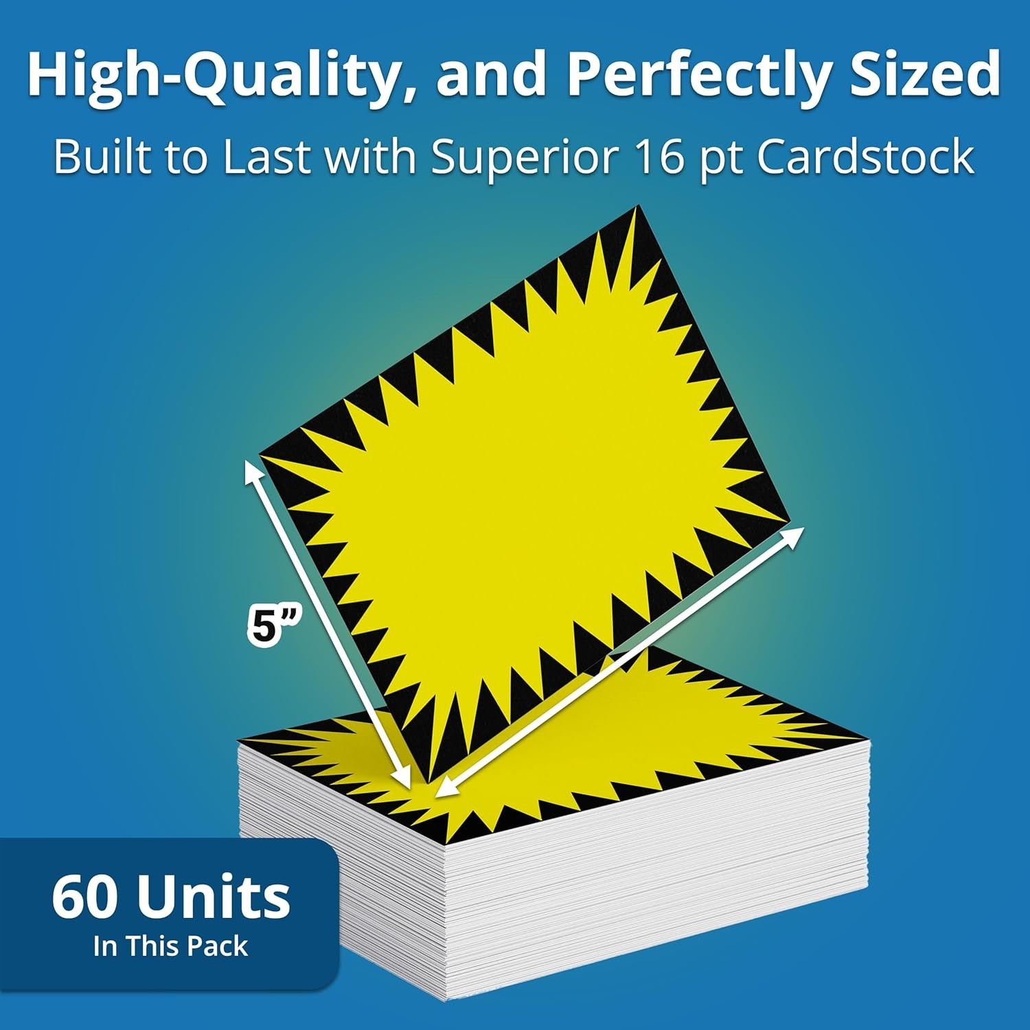 Price Burst 60 Yellow Sign Pack. Boost Sales with Bright Display Tags. Durabl…