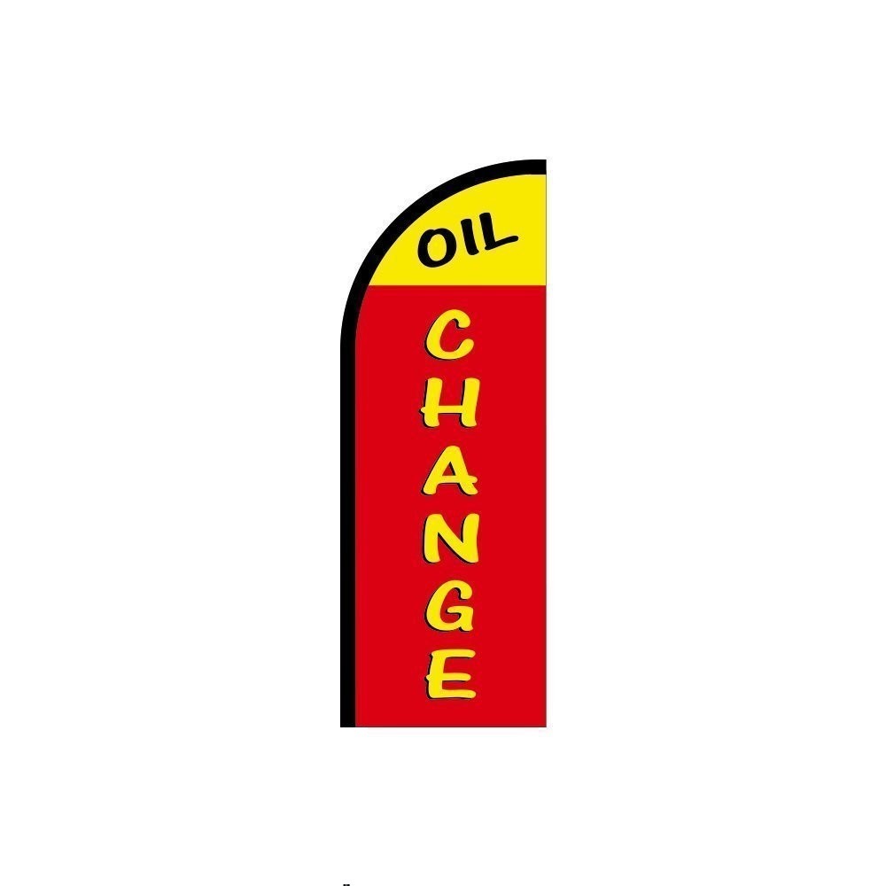 Oil Change Flutter Flag, Swooper Flex Banner Auto Advertising Sign FLAG ONLY