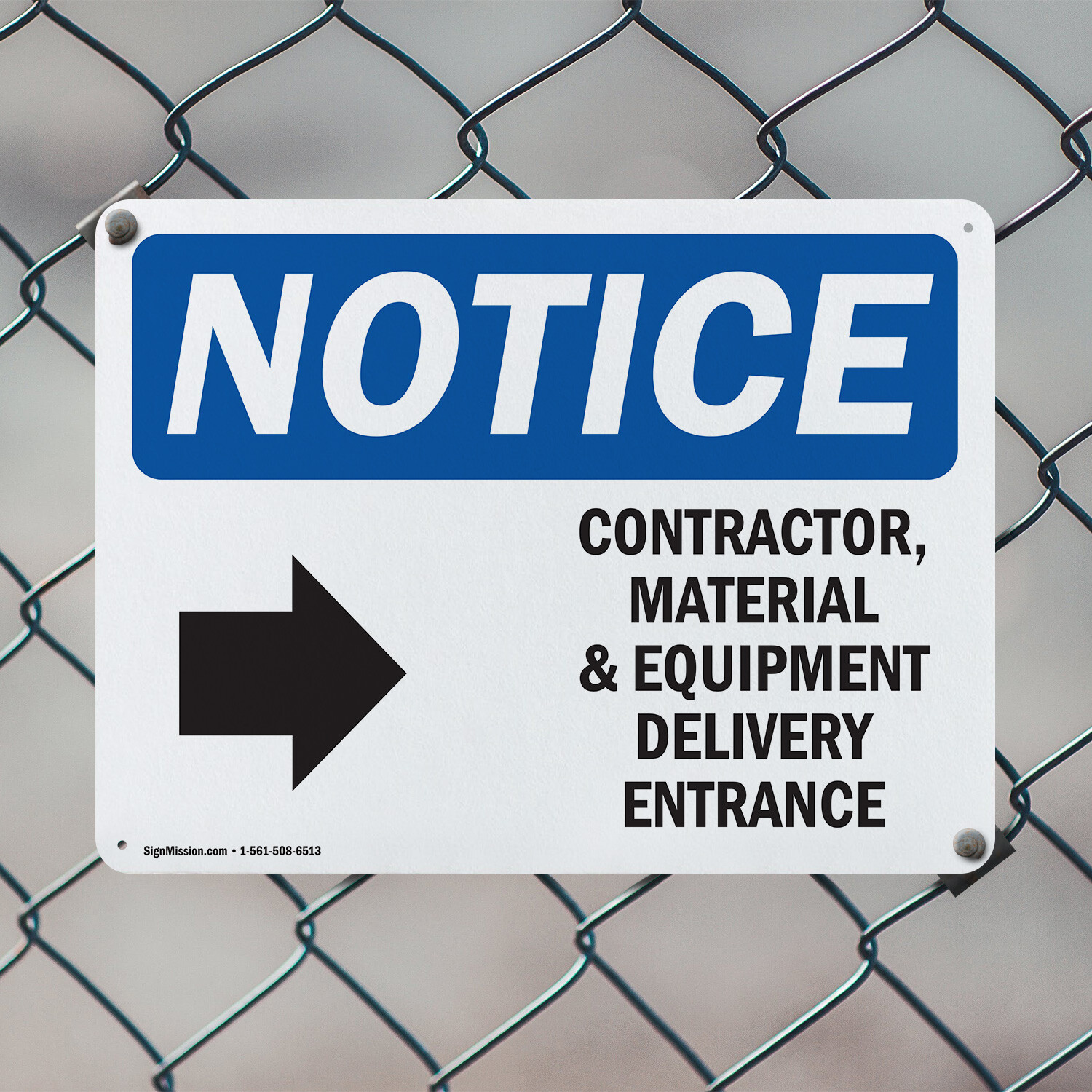(2 Pack) Contractor Material And Equipment OSHA Notice Sign Decal Metal Plastic