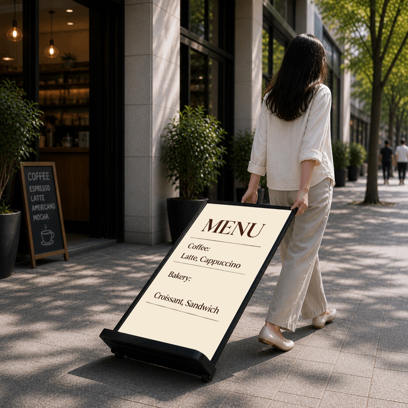 Floor Stand Sign Holder 23⅔”x35½” Indoor/Outdoor Sidewalk Refillable Water