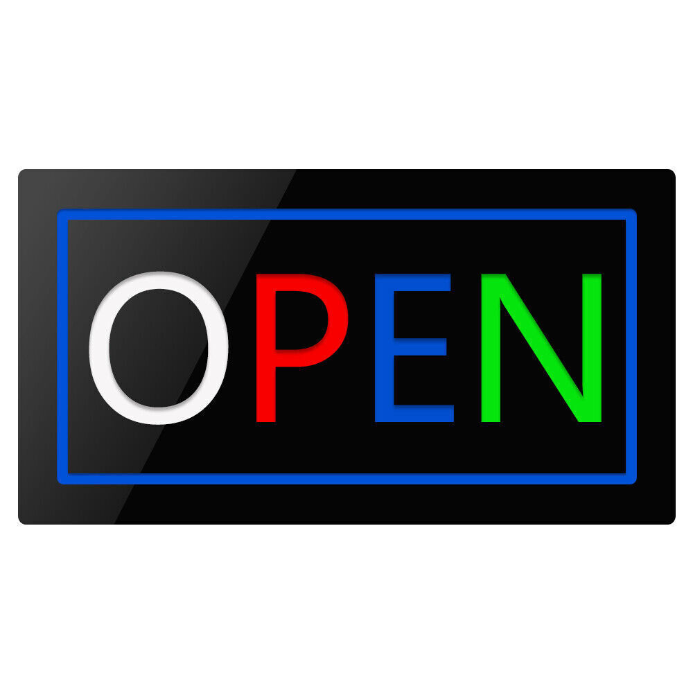 Bright LED Neon Light OPEN Signs Business Sign Animated Motion Display w/ON OFF