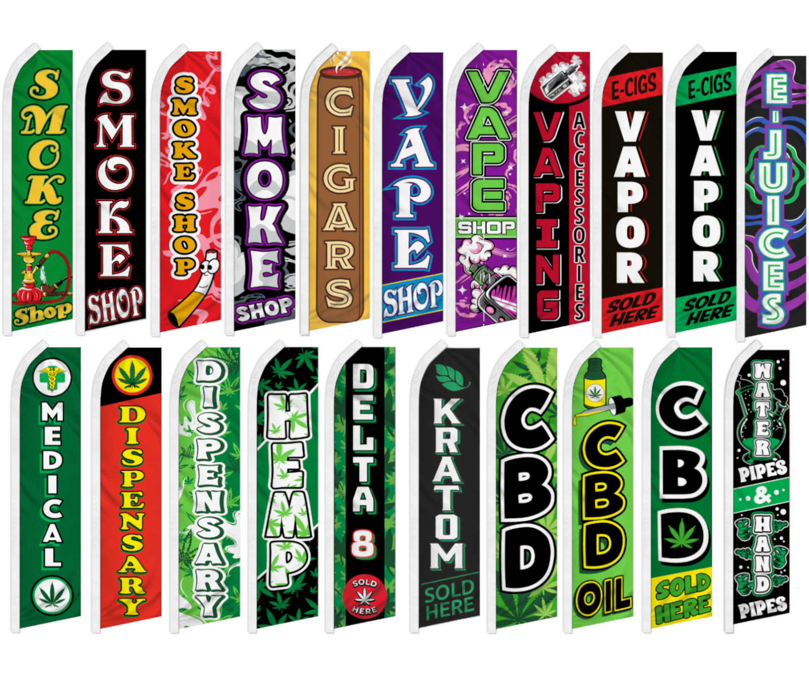 Smoke Shop Swooper Feather Flutter Flag Vape Shop Dispensary