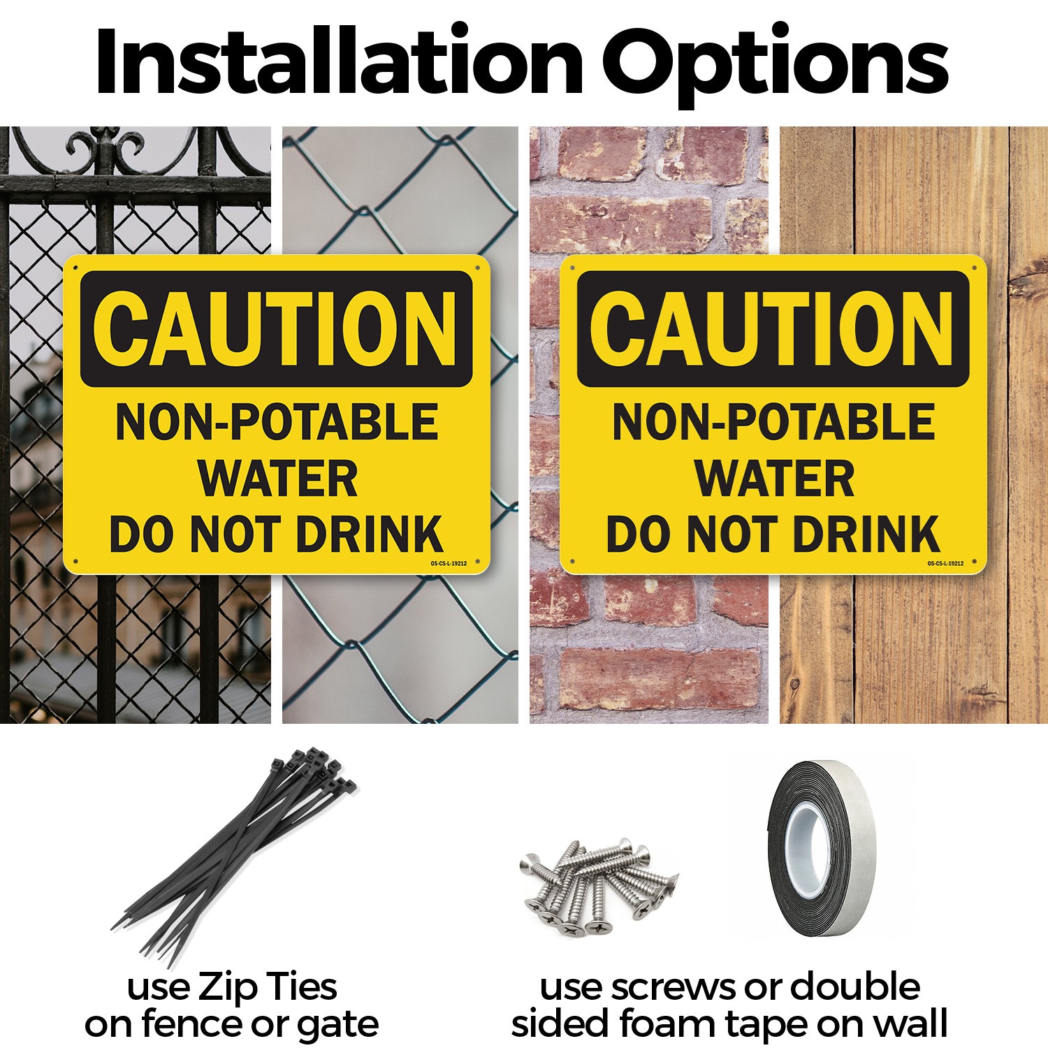Non OSHA Caution Sign Metal, Plastic, Or Decal – 5 or 10 Pack