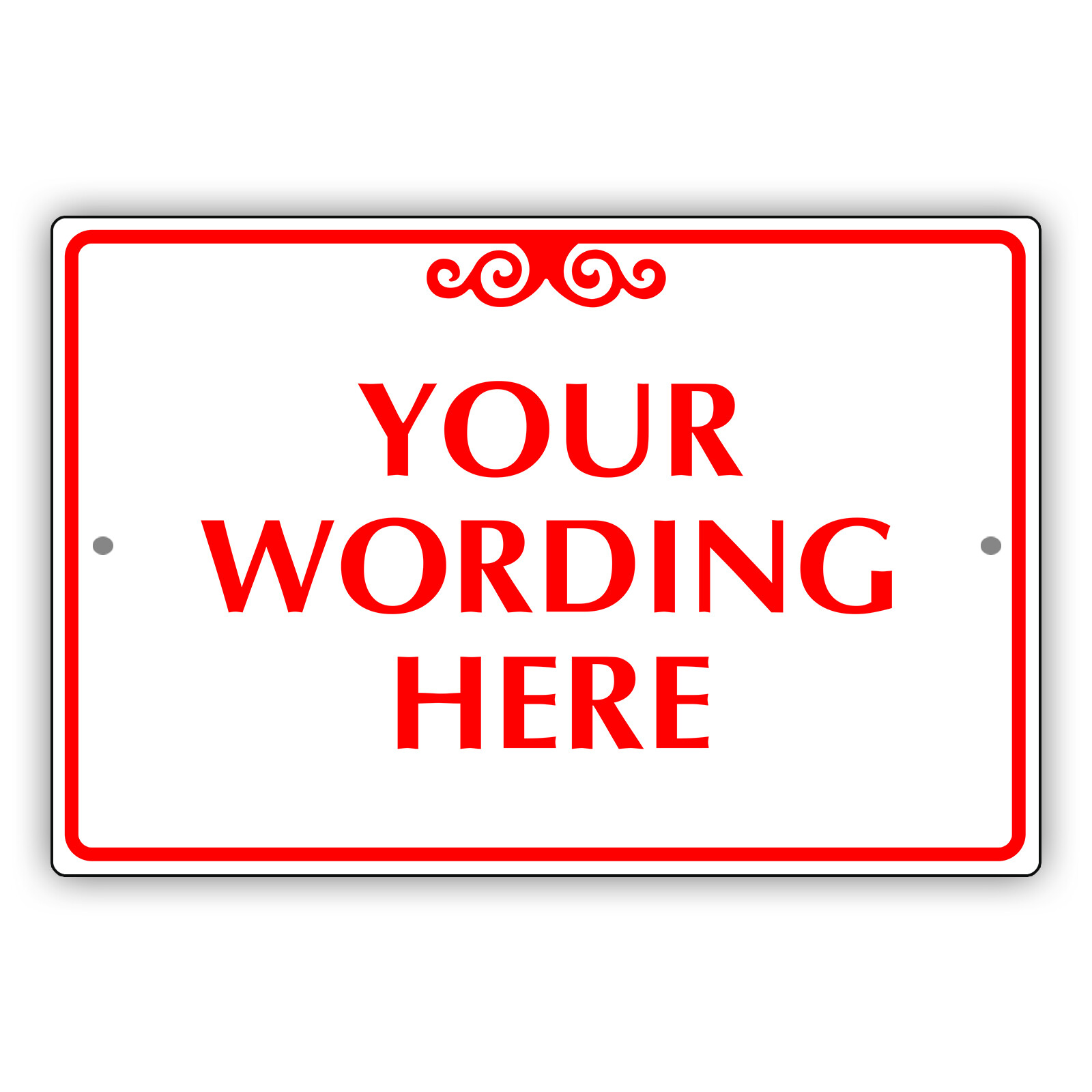 Custom Sign Your Wording Sign Personalized Text Notice Aluminum Metal Plate Sign