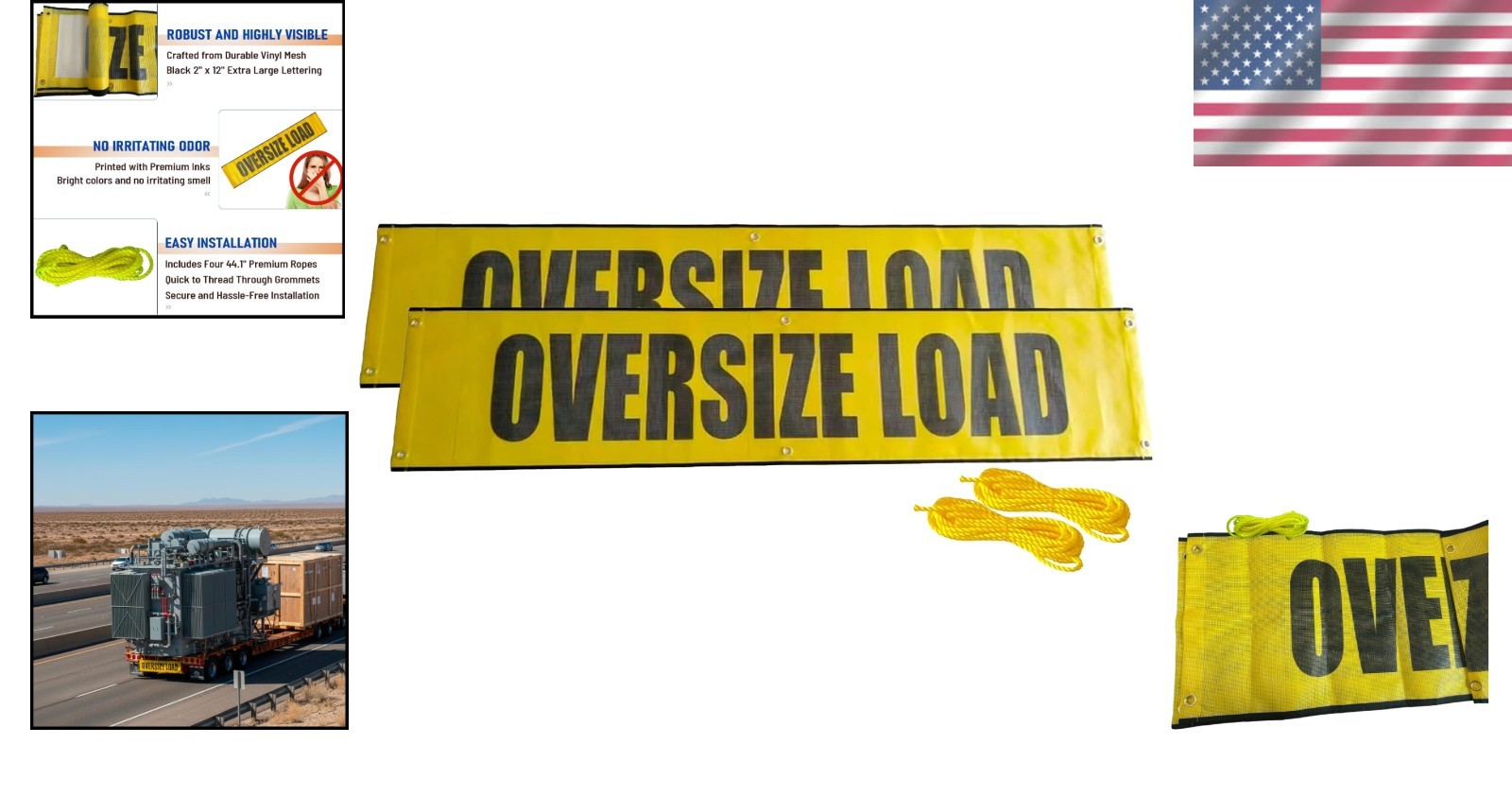 Heavy Duty Wide Load Banner 18×84 – 2 Pack