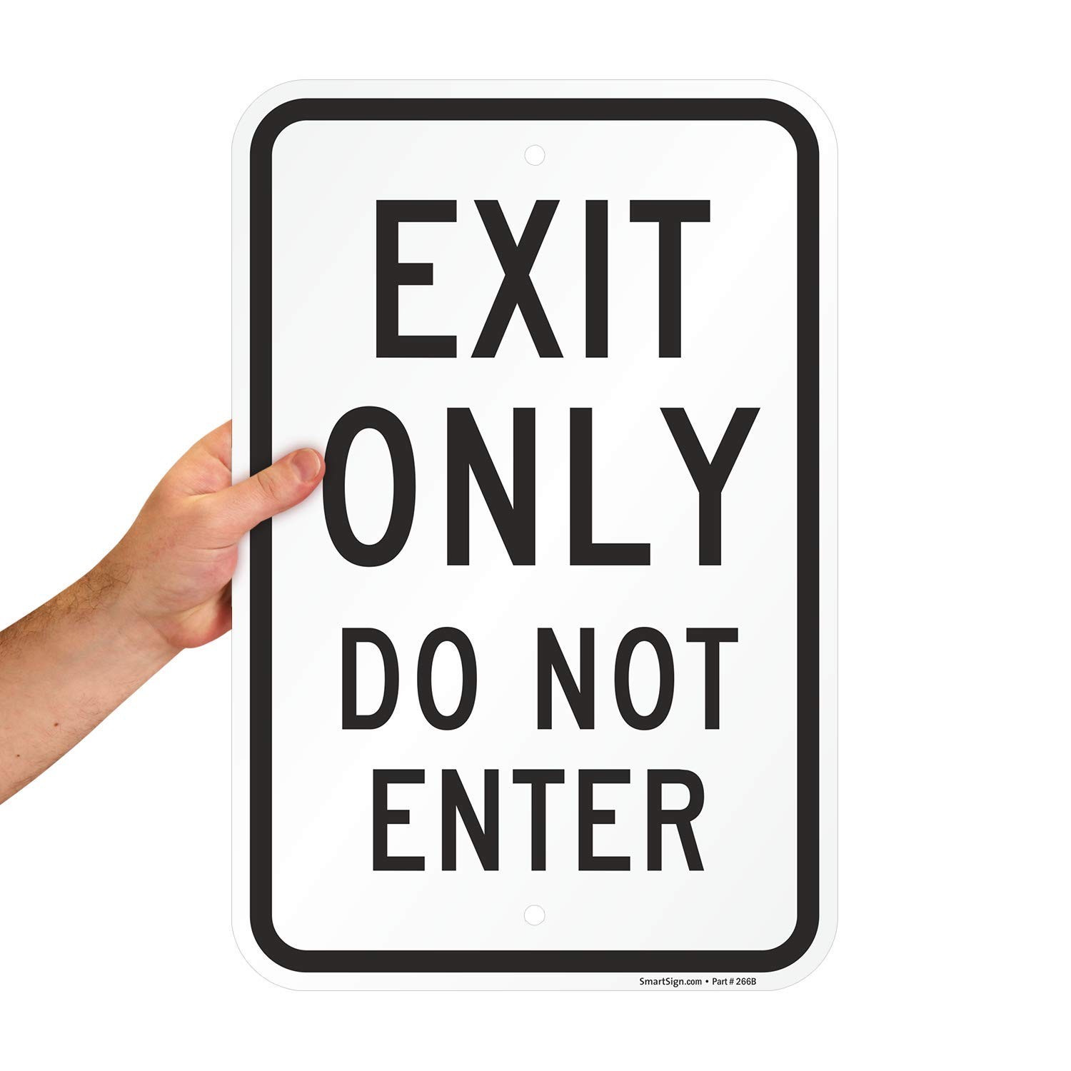 K6612AL12x18 Exit Only Do Not Enter Sign Aluminum Black White 12×18 Inch