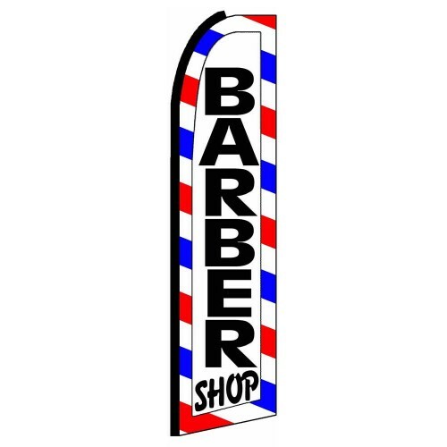 Barber Shop Flag Banner Only Swooper Flutter Advertising Sign 3’ Wide