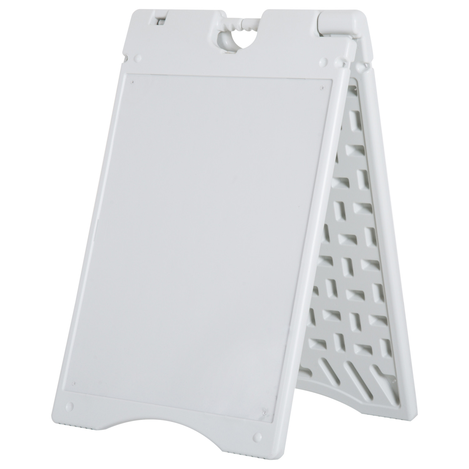 Folding Outdoor Sidewalk Sign Advertising Board w/ Weatherproof Design, White