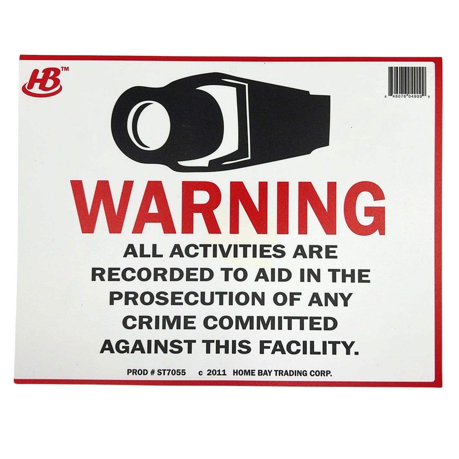 9″X12″ “WARNING” Plastic Signage Sign-1 Pack