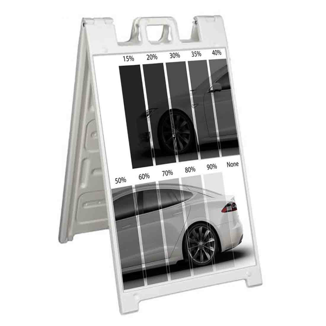 WINDOW TINT Signicade 24×36 Aframe Sidewalk Decal Sign Banner CARS SUN