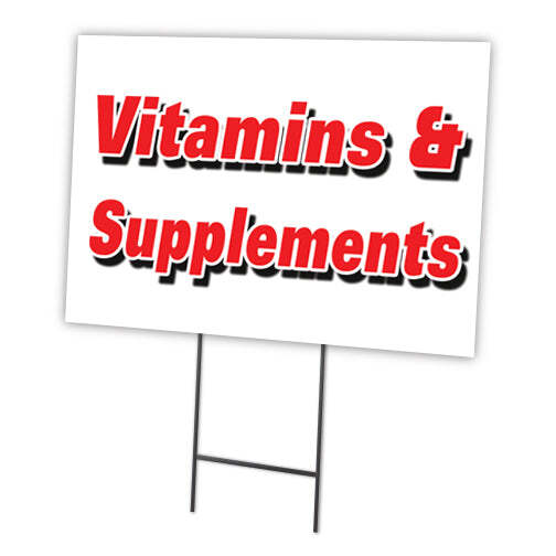 Vitamins & Supplements Yard Sign & Stake outdoor plastic coroplast window