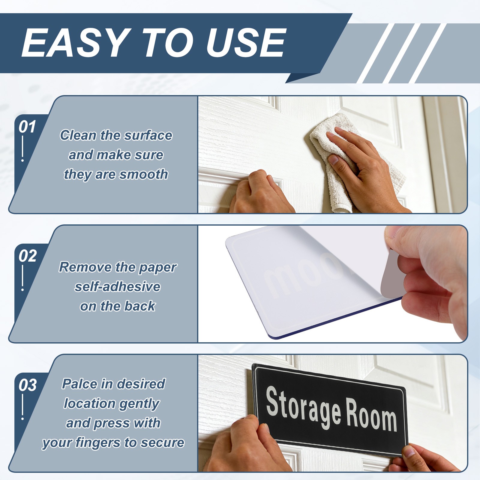 9″x3″ Break Room, 1Pcs Room Door Sign, Light Orange with Charcoal Gray Text