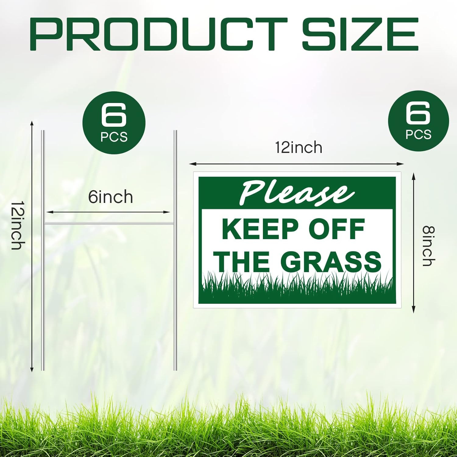 2 Pcs 8 X 12 Inch Please Keep off Grass Sign Double Sided Plastic Lawn Garden Si