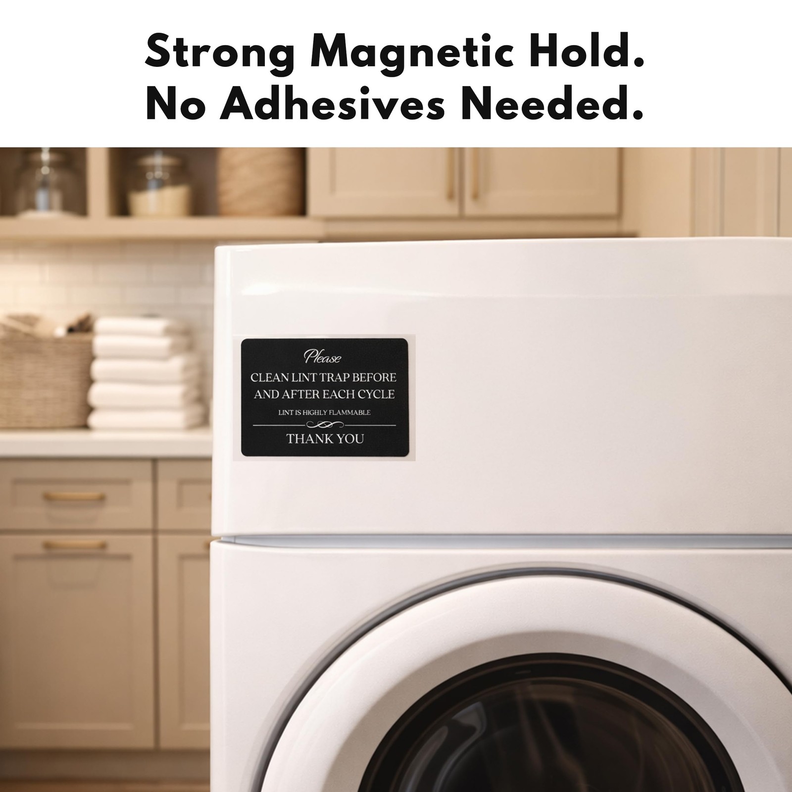 Clean Lint Trap Sign (Magnet 4.75 x 3.5 in) – Airbnb Essentials for Hosts
