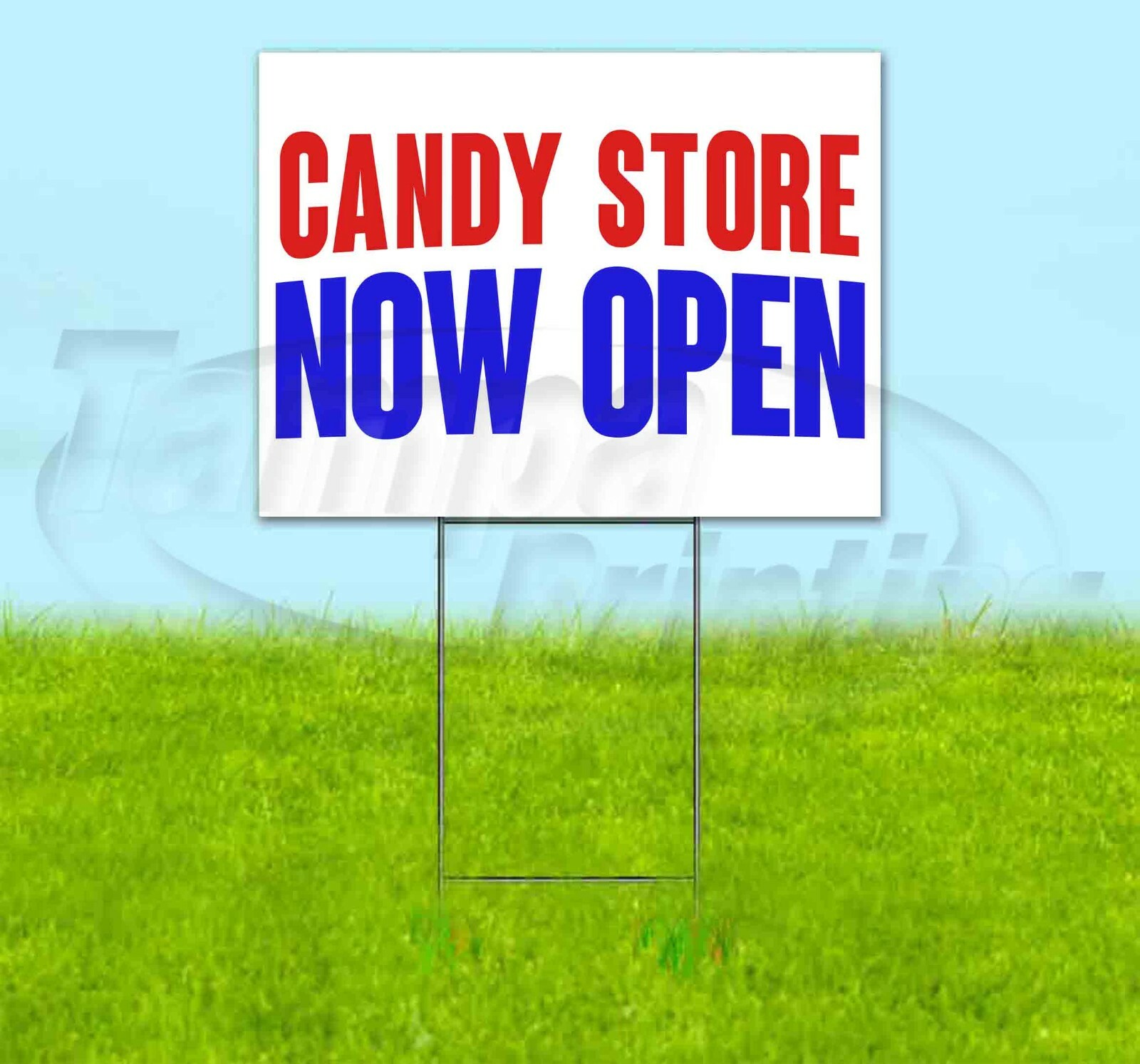 CANDY STORE NOW OPEN Yard Sign Corrugated Plastic Bandit Lawn Decorations